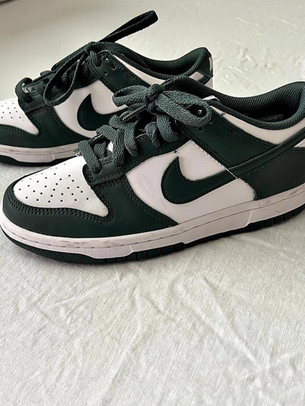 Nike Dunk Low-Top Sneakers in Green & White Like New